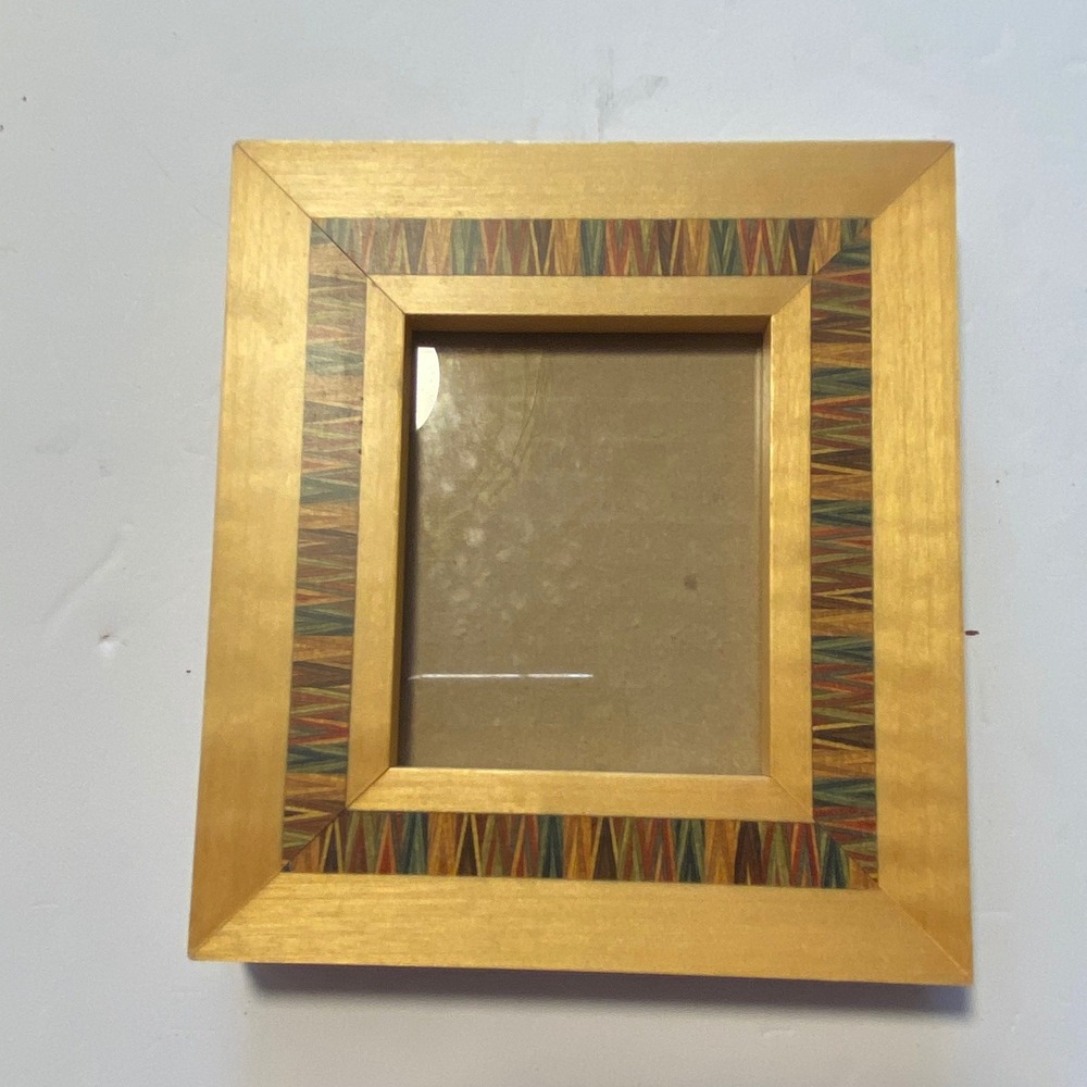 Wood Picture Frame Multi Excellent Geometric Inlay Wood Grain Vibrant Decorative
